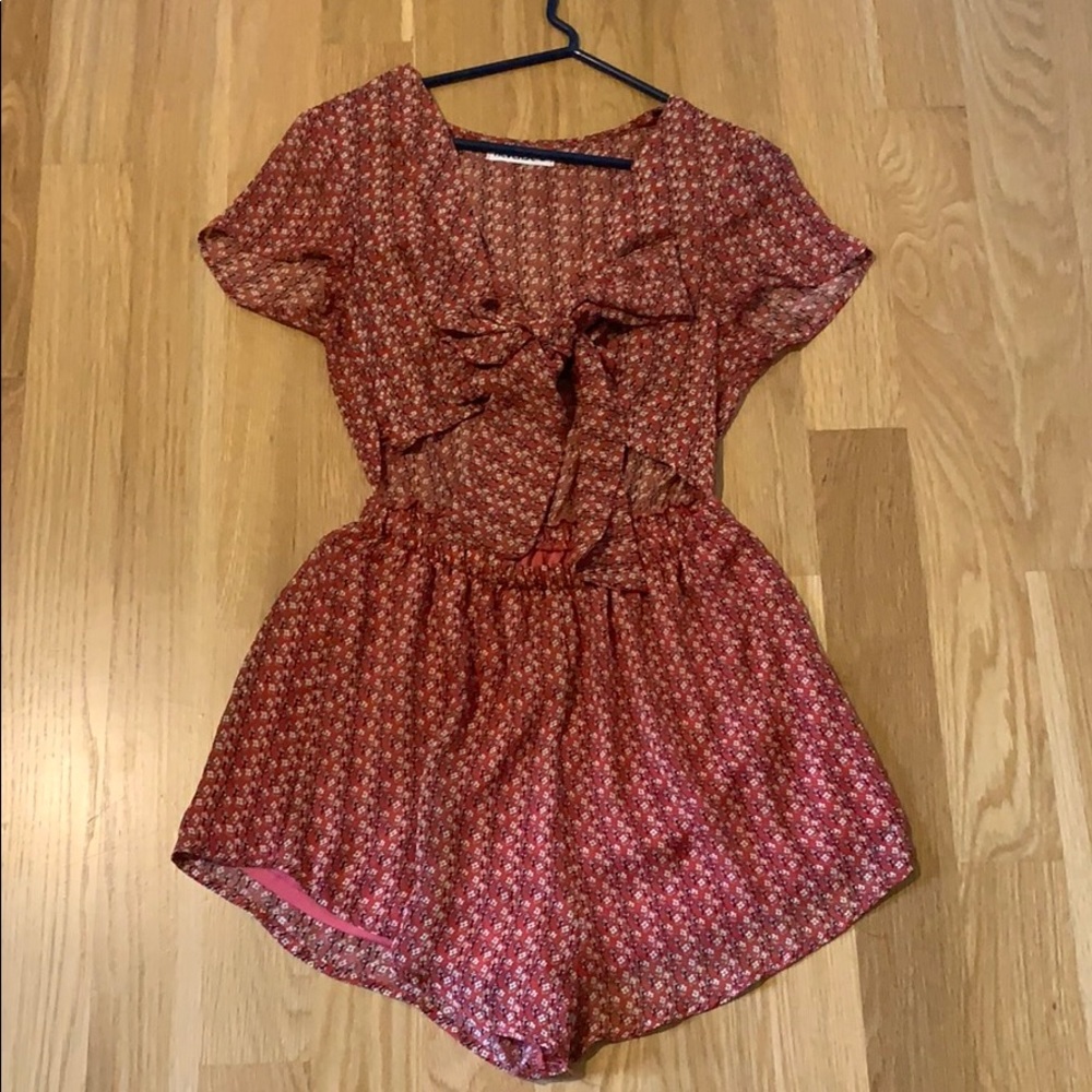 Front tie romper